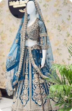 Navy Blue Shimmer Silk Saree